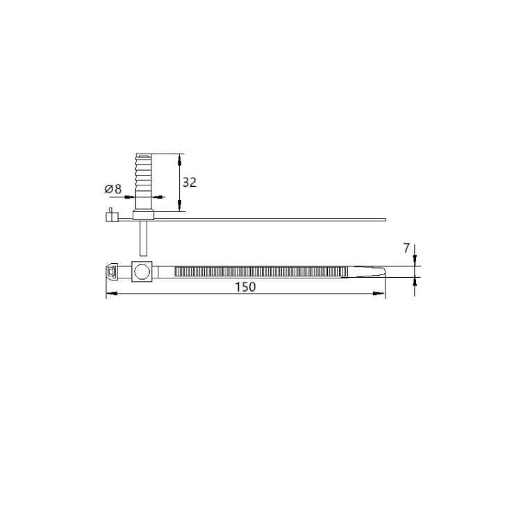 Хомут дюбельный EKF PROxima 7х150 серый 50 шт — фото 1