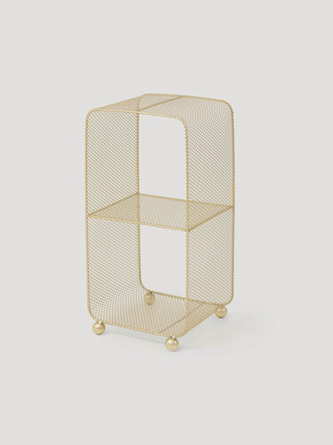 Изображение товара Этажерка, 2-х ярусная, 30х30х64 см, металл, золотистая, Compact gold