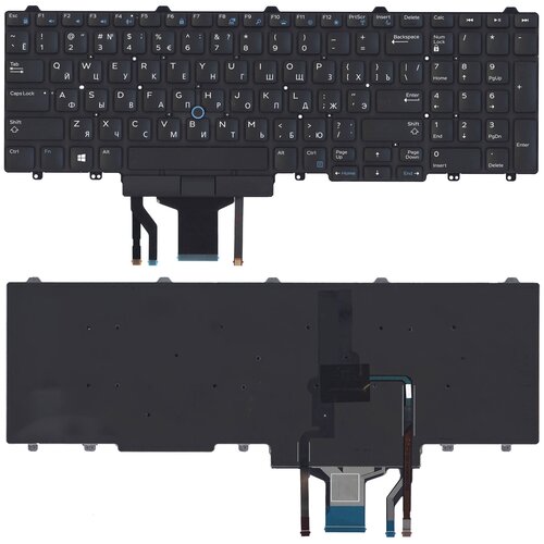Клавиатура для ноутбука Dell Latitude E5550 E5570 черная без рамки с подсветкой гор Enter 227000₽