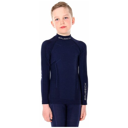 Термофутболка для мальчика-подростка Brubeck Active Wool LS13680, синий, 152-158