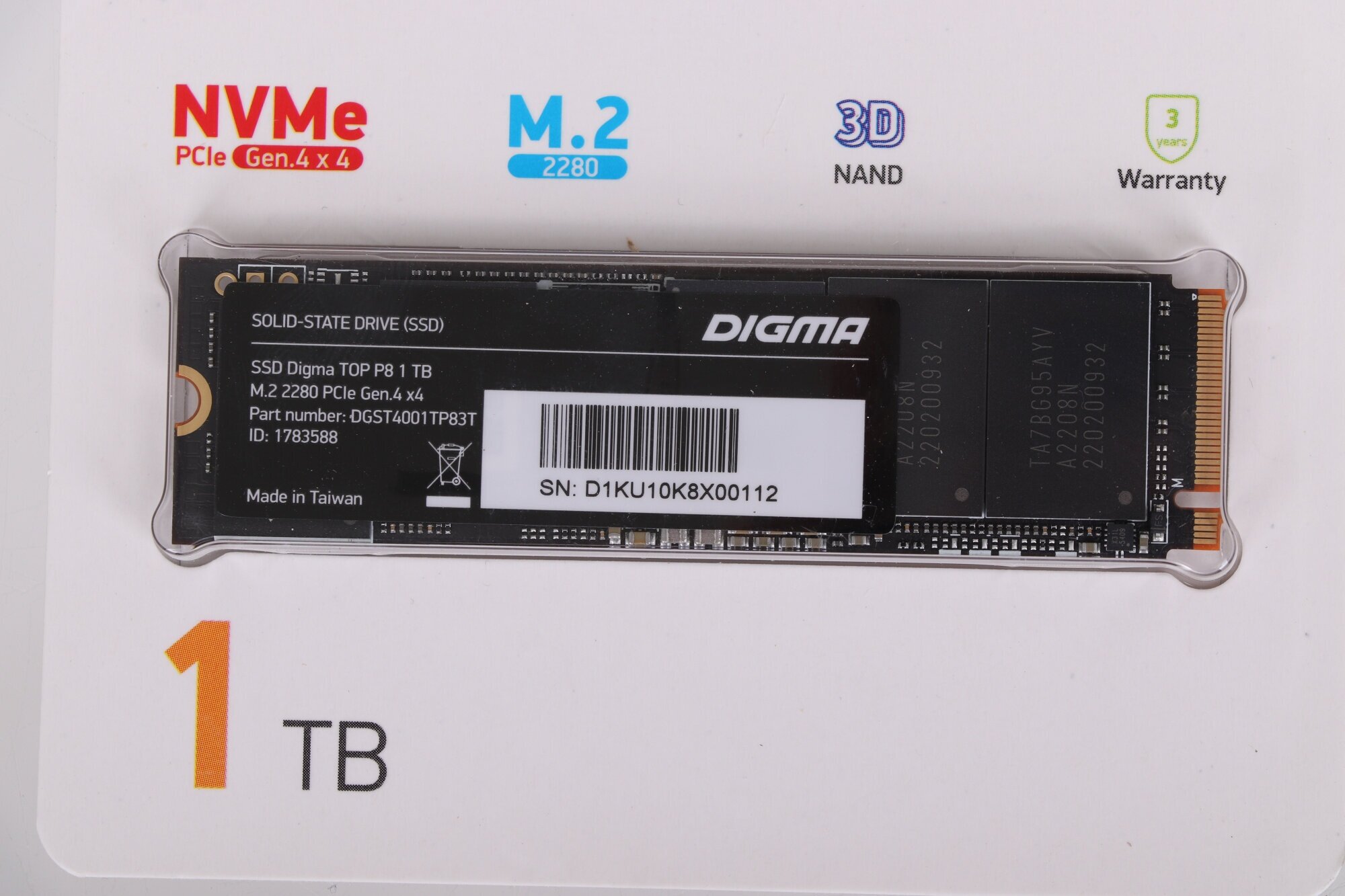 Накопитель SSD Digma 1Tb (DGST4001TP83T) - фото №5
