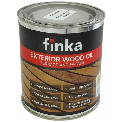 Масло Finka Exterior Wood Oil Merbau (мербау) 0,75 L для террас и фасадов, льняная основа, гидрофобный эффект