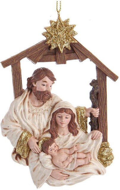 Kurts Adler Елочная игрушка Вертеп Маленький Иисус с родителями 14 см, подвеска E0612