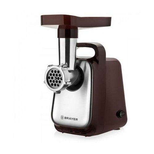 Мясорубка BRAYER BR1601 1300 Вт 15 кгмин реверс 2 насадки серо-чёрная 742100₽
