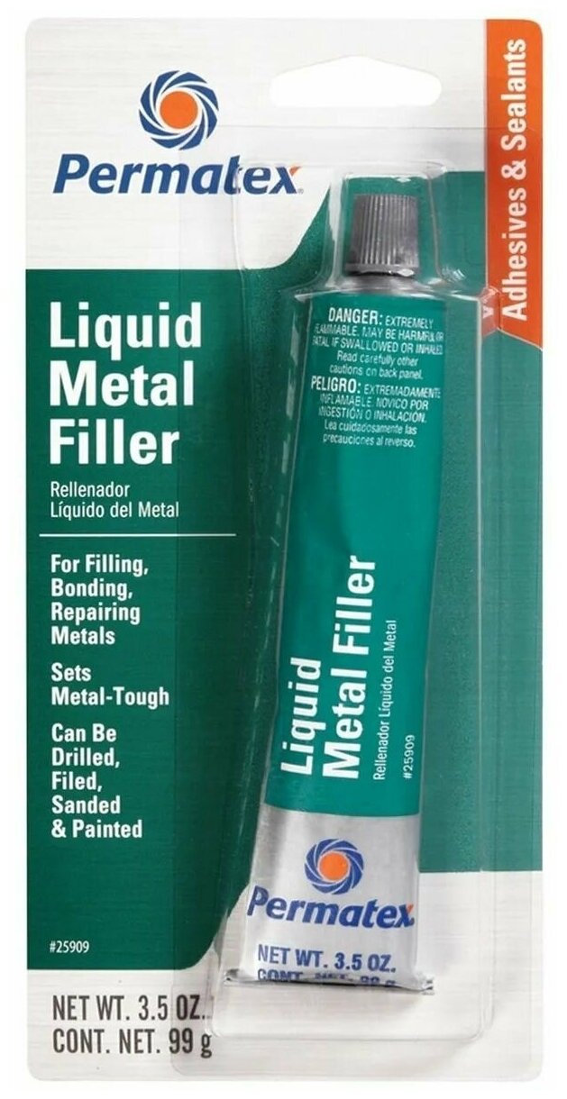 фото Клей-шпатлевка Жидкая сталь в тюбике 99гр PERMATEX