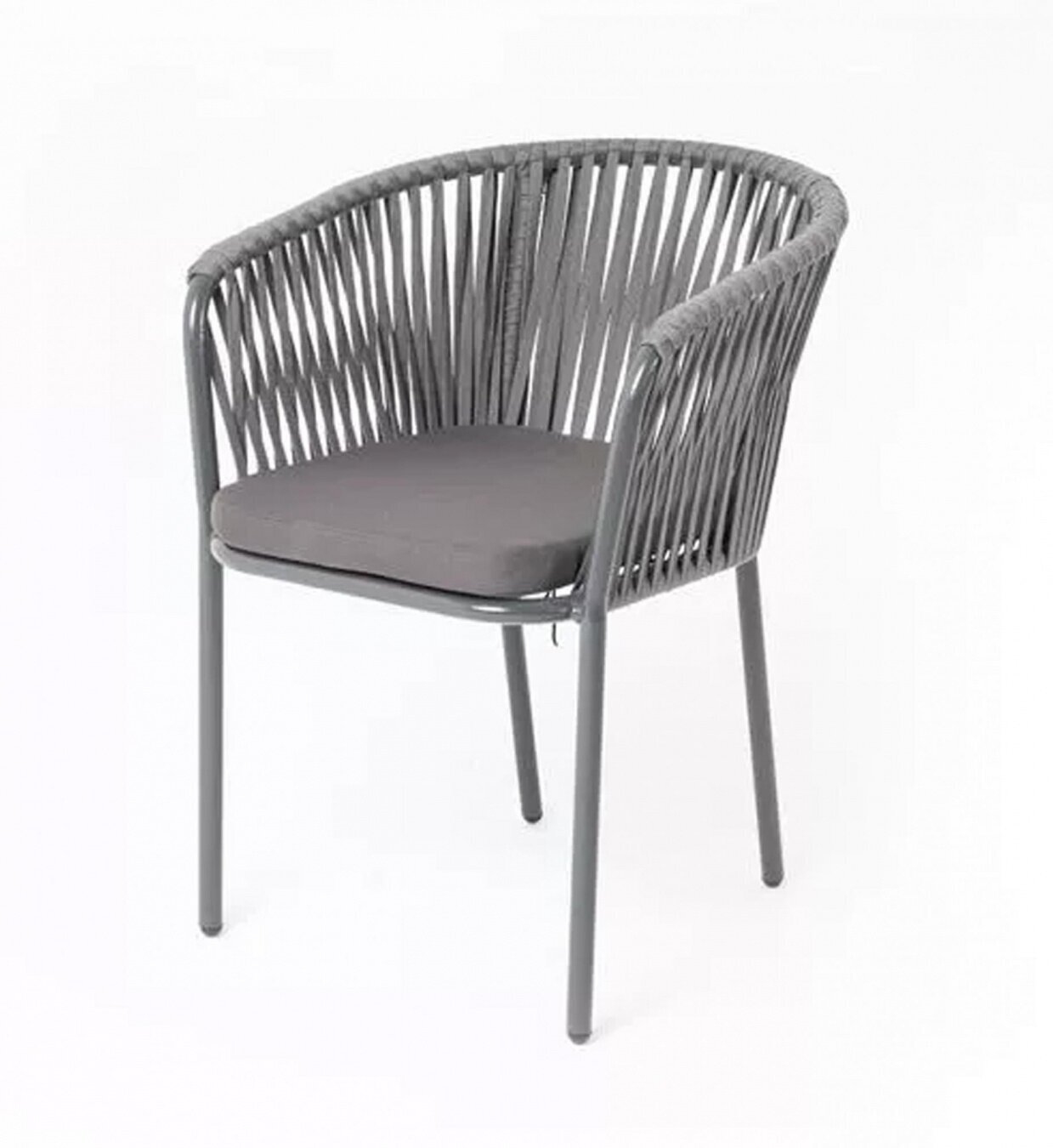Плетеный стул "Бордо" из роупа (веревки), 4SiS, серый