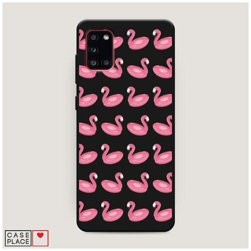 фото Чехол силиконовый матовый samsung galaxy a31 надувные фламинго case place