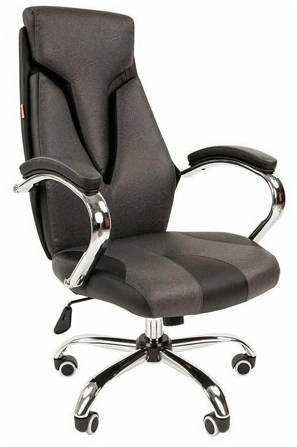 (7047370) Офисное кресло Chairman 901 экопремиум чёрный/серый .
