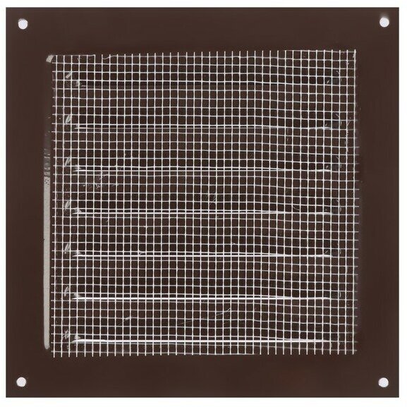 Решетка вентиляционная ZEIN Люкс РМ1717КР,175 х 175 мм, с сеткой, металлическая, коричневая 9508839 - фотография № 3