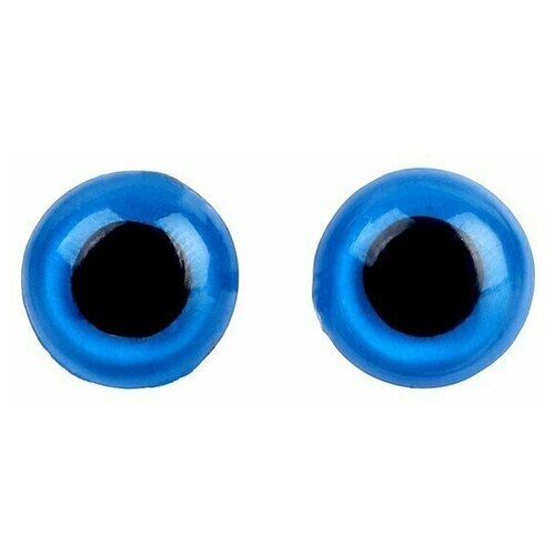 Глаза винтовые с заглушками, полупрозрачные, набор 4 штуки, цвет голубой, размер 1 шт: 1 x 1 см