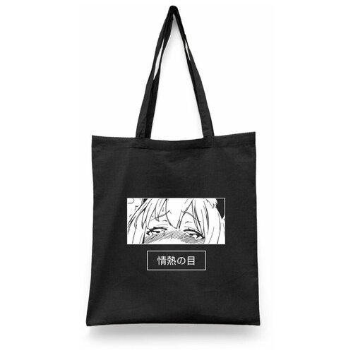 фото Сумка-шоппер унисекс каждому своё "aхегао/аниме/хентай" черная