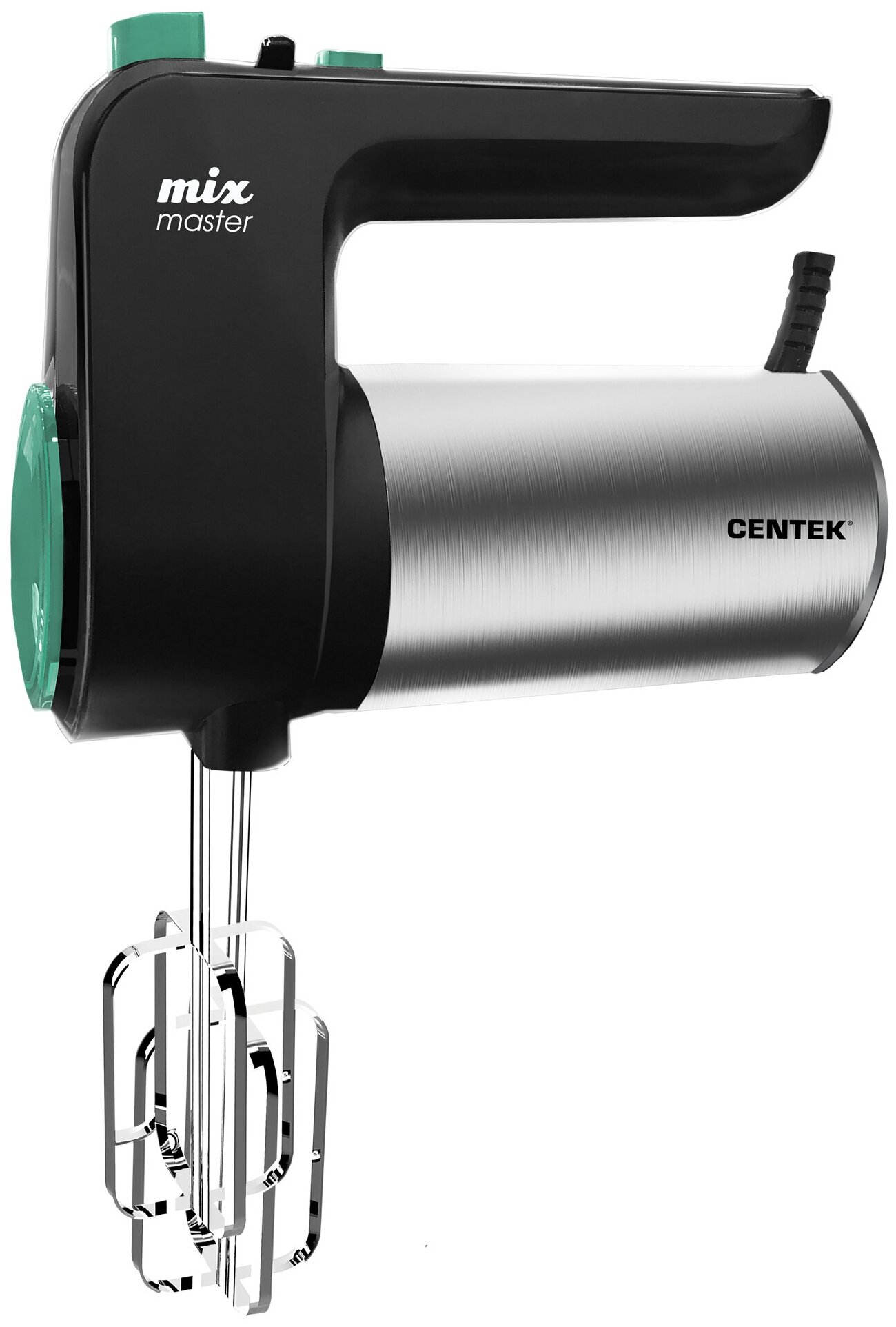 Миксер Centek CT-1123 (черн/сталь) 800Вт, 6 скоростей +турбо, взбивание/замешивание