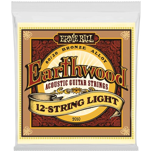 фото Ernie ball 2010 earthwood 80/20 bronze light 9-46 струны для 12 струнной акустической гитары