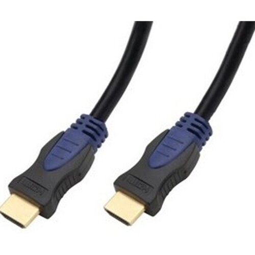 Кабель Wize HDMI WAVC-HDMI-7.5M, v.2.0b, 19M/19M, 4K/60 Hz 4:2:0/30 Hz 4:4:4, 28 AWG, HDCP 1.4, HDCP 2.2, Ethernet, позол. разъемы, экран, черный, эргономичный коннектор синего цвета, 7.5м (WAVC-HDMI-7.5M)