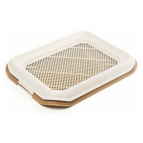 Лоток для животных, для собак, с сеткой, бежевый, 33х45 см, MAKAR, 1 шт.