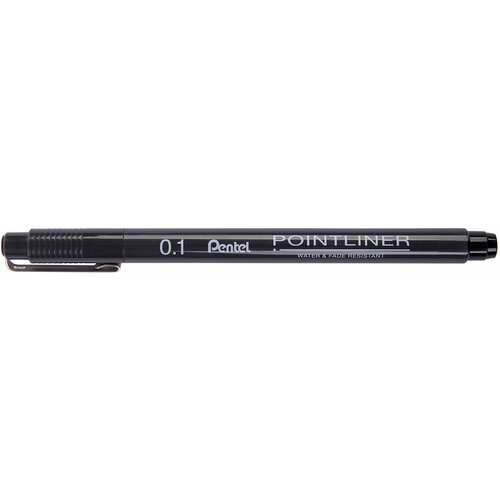 Линер 12 шт. "Pentel" Pointliner 0.1 мм S20P-1A 0.1 мм черные чернила