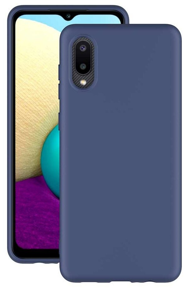 Накладка Gel Color для Samsung Galaxy A02 (2021) синий PET синий Deppa (870073)
