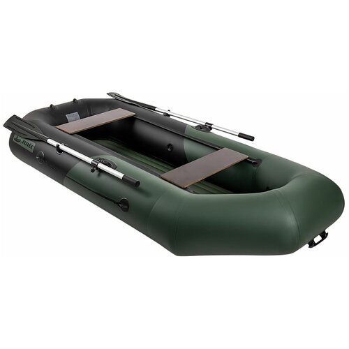 надувная лодка пвх skiff 260 зеленый sibriver s260green Лодка моторно-гребная Плёс-260НДТР, надувное дно, Клееные швы