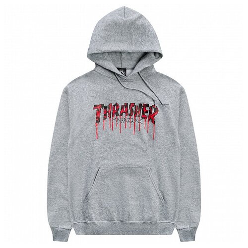 фото Толстовка thrasher blood drip hood 2022 ash