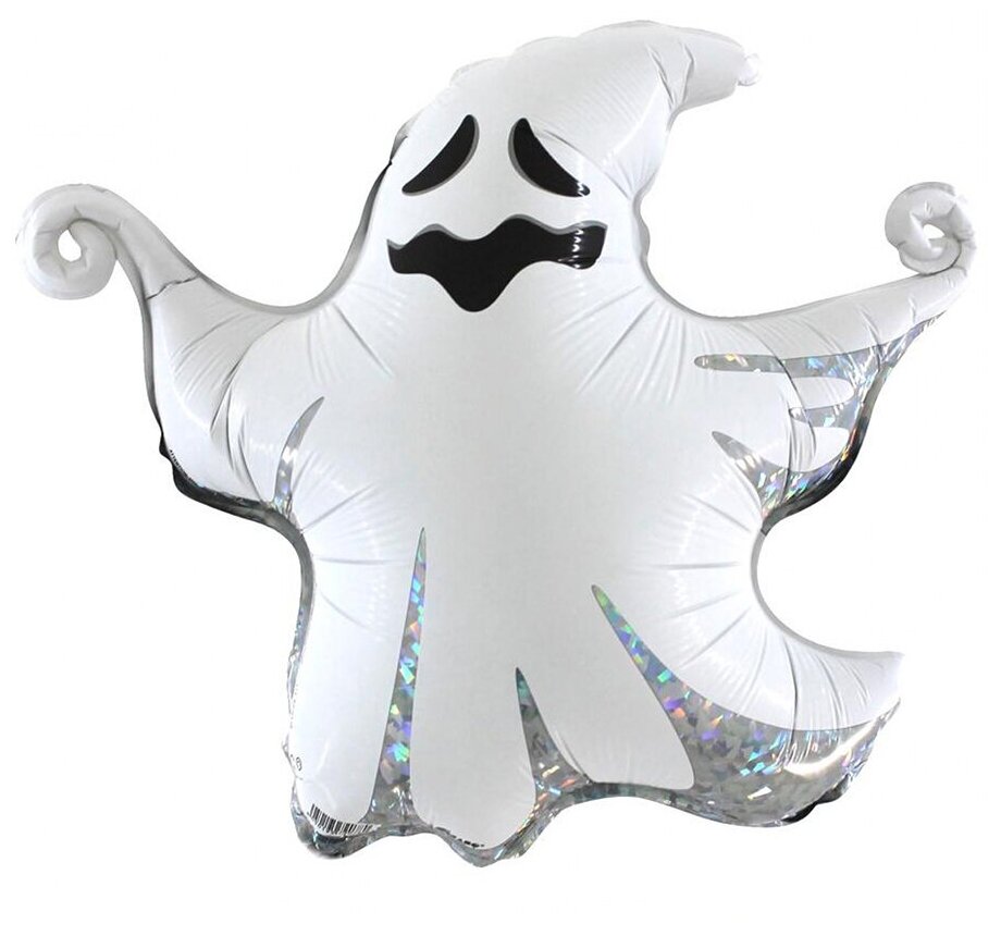 Воздушный шар фольгированный Grabo фигурный, на Хэллоуин, Страшное Привидение, 43 см