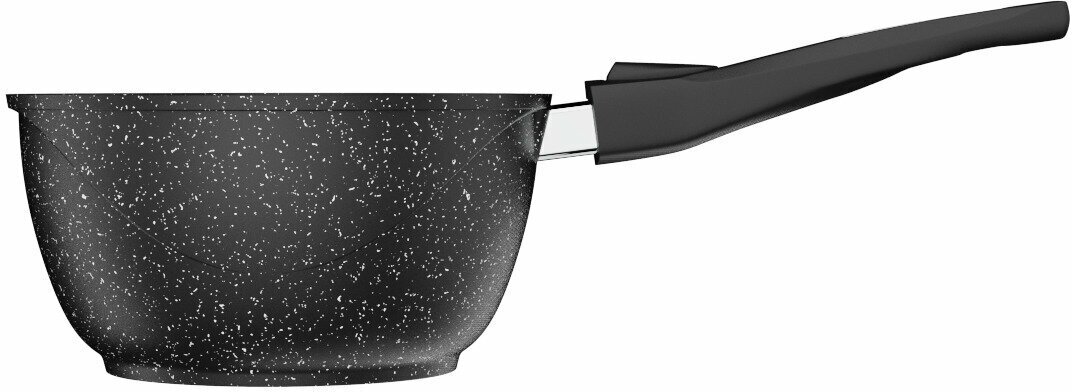 Ковш "Мечта" 1.2л Гранит с антипригарным покрытием со съемной ручкой и крышкой, можно мыть в посудомоечной машине