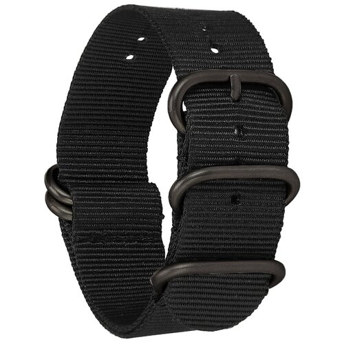 фото Нато ремешок из нейлона черный для часов 20мм mr. morgan