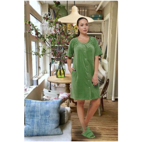 фото Халат mix-mode, размер 48, зеленый