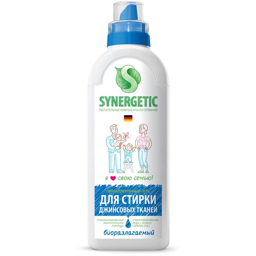 фото Гель для стирки synergetic для джинсовых тканей, 0.75 л, бутылка, 2 шт