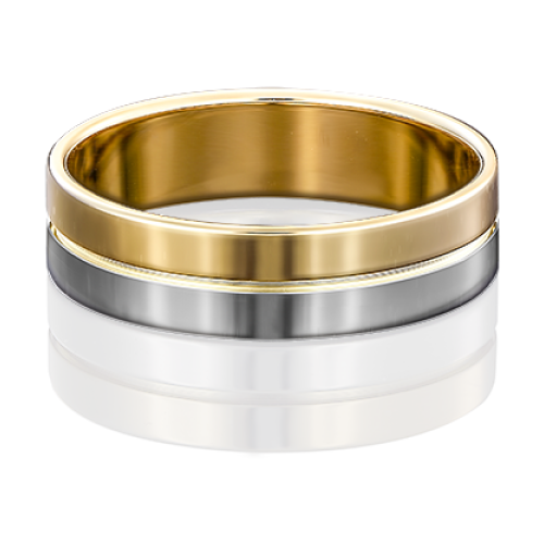 PLATINA jewelry Обручальное кольцо из комбинированного золота без камней 01-3459-00-000-1121-39, размер 15,5