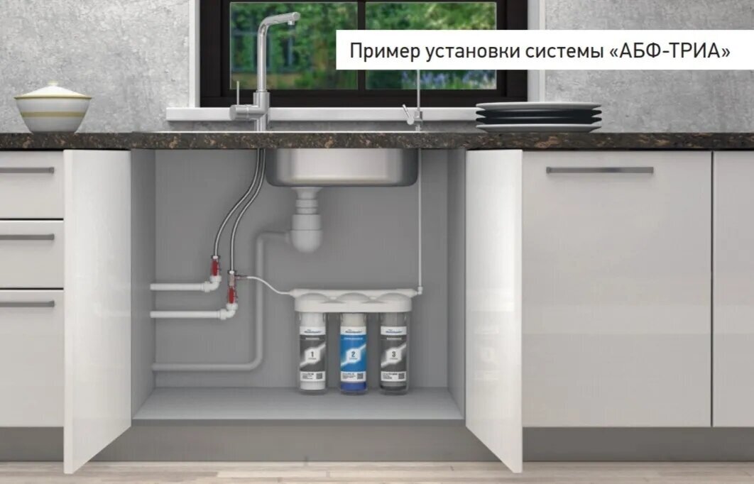 Фильтр под мойкой напольный Аквабрайт АБФ-ТРИА-СТАНДАРТ