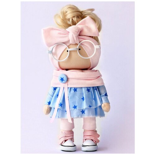 Набор для шитья текстильной куклы Анфиса, Арт Ткани, голубой/розовый/белый/синий  - купить со скидкой