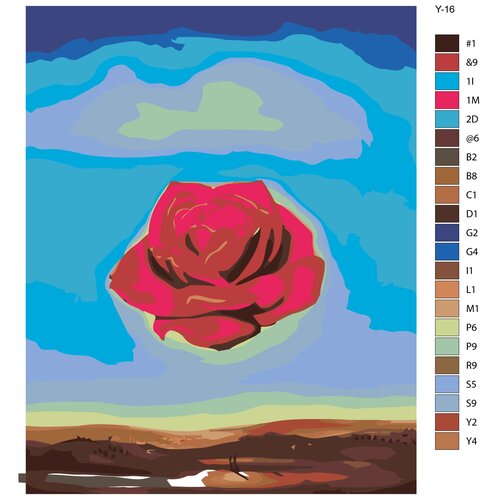 Картина по номерам Y-16 Репродукция Сальвадора Дали-Медитативная роза  40x50 картина по номерам y 222 итачи 40x50