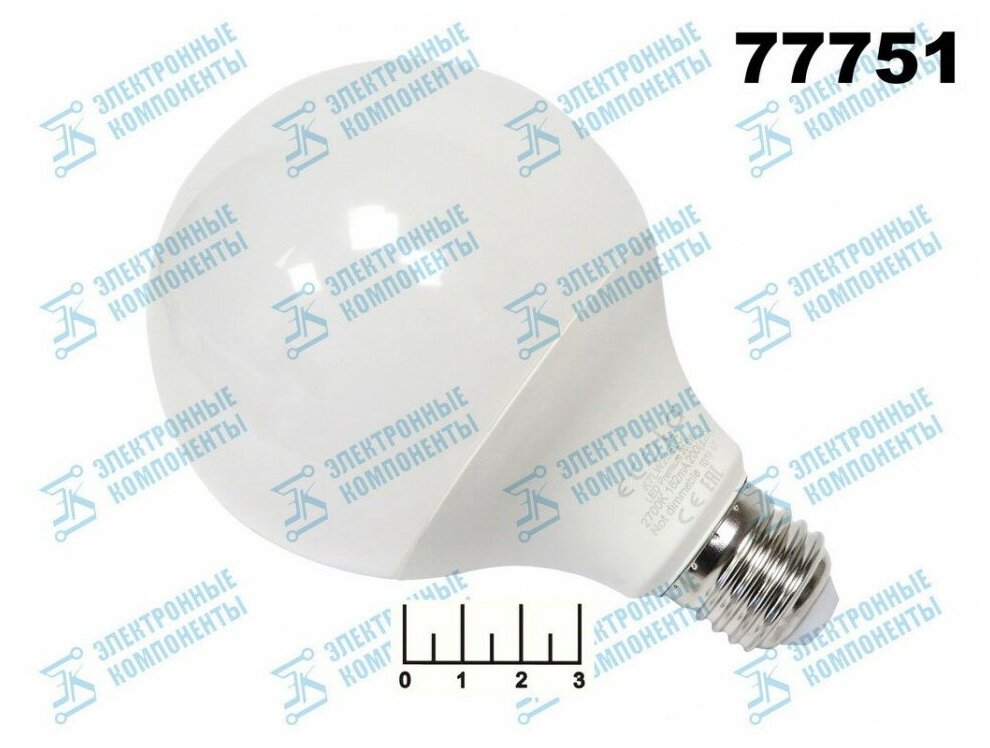 Светодиодная лампа globe LED Premium 20,0W G95 220V E27 2700K Ecola K7LW20ELC - фото №6