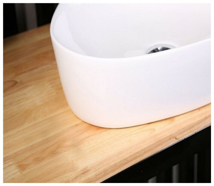 Раковина для ванной. Раковина накладная CeramaLux 9386 белый без перелива - фотография № 18