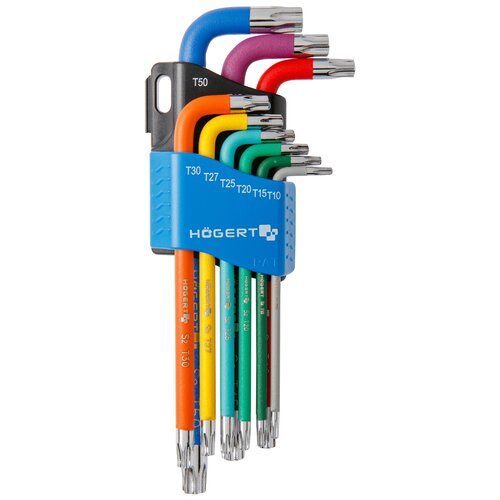 Набор имбусовых ключей Hogert HT1W817, 9 предм., разноцветный набор имбусовых ключей hogert ht1w806 9 предм разноцветный