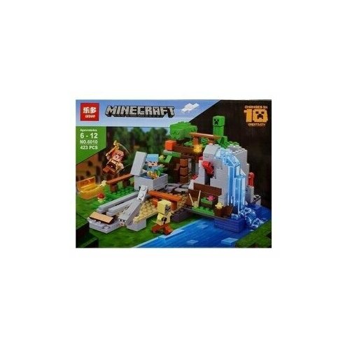 Конструктор Майнкрафт Засада Крипера у водопада 423 дет. Leduo 6010, аналог Лего Лего Майнкрафт 21159. Арт. 6010