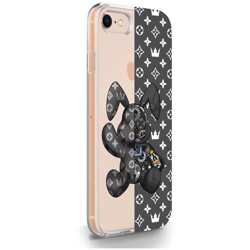 фото Прозрачный силиконовый чехол musthavecase для iphone 7/8/se2020 bunny серый для айфон 7/8/се2020 противоударный