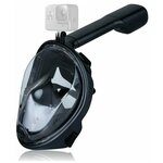 Маска для снорклинга чёрная S/M / полнолицевая маска / маска для плавания / маска для подводного плавания / маска для дайвинга - изображение