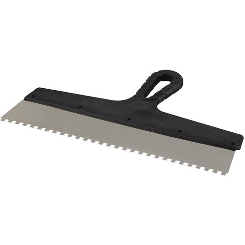 Шпатель зубчатый 350х6 мм с пластиковой ручкой