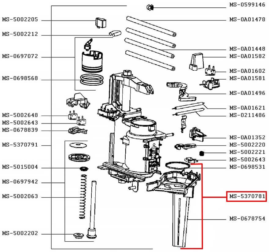 Держатель+прокладка MS-5370781 для кофемашины Krups EA6/8 - фотография № 3