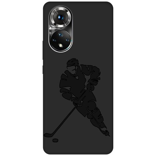 Матовый чехол Hockey для Honor 50 / Хонор 50 с эффектом блика черный матовый чехол hockey для honor 20 pro хонор 20 про с эффектом блика черный