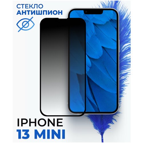 Защитное стекло Антишпион на телефон Apple iPhone 13 mini / Полноэкранное стекло для Эпл Айфон 13 Мини (Черный)