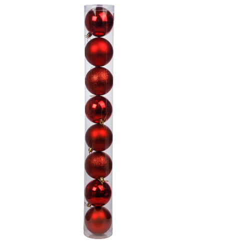 фото Набор елочных украшений "шары" (8 см, в тубе), 8 шт 00043 тутси
