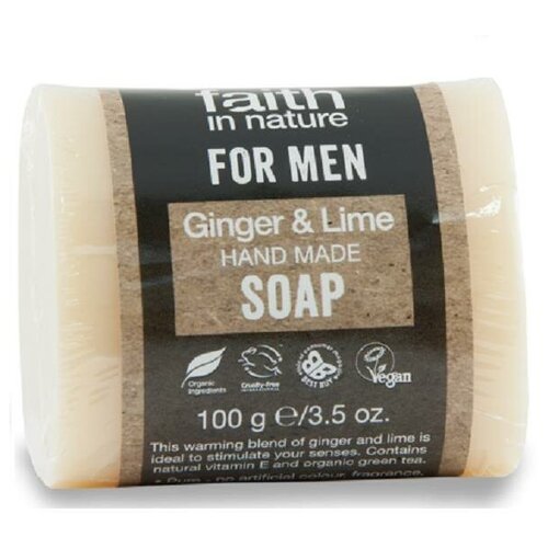 Твердое туалетное мыло ручной работы для мужчин Имбирь и Лайм, 100г