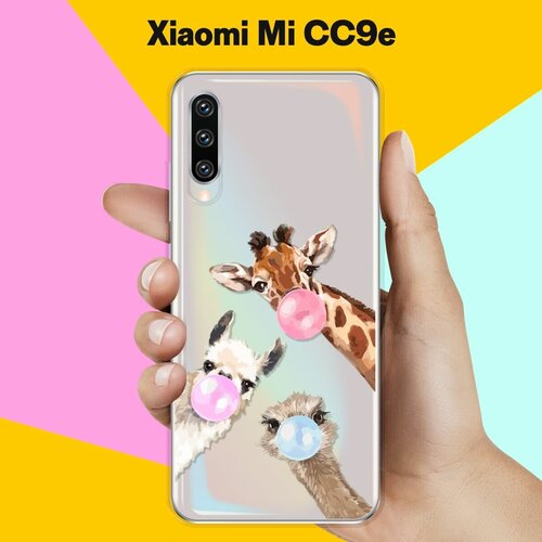 Силиконовый чехол Лама, жираф и страус на Xiaomi Mi CC9e силиконовый чехол лама жираф и страус на honor 8a