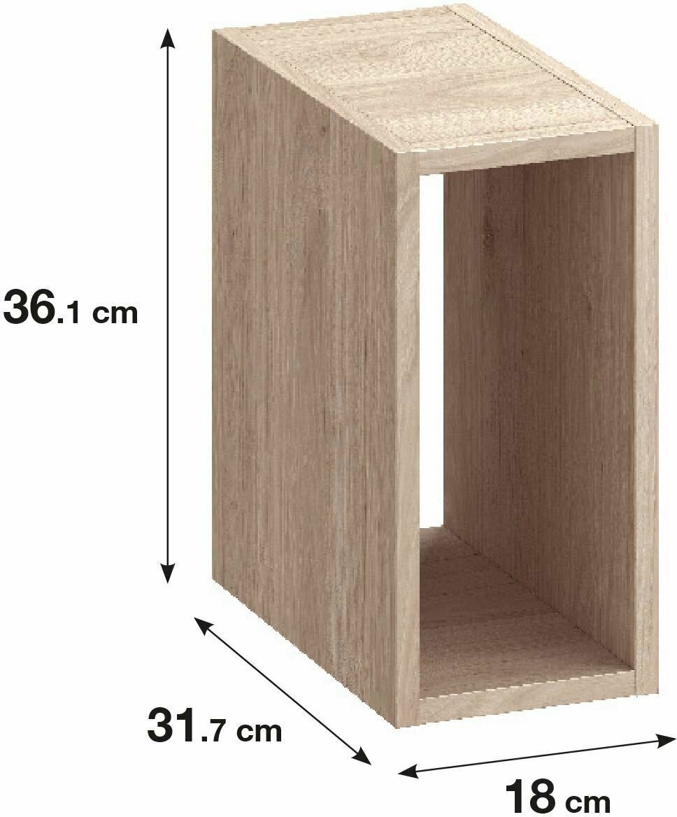 Стеллаж SPACEO KUB 1 секция 18x36x31.5 см ЛДСП цвет дуб