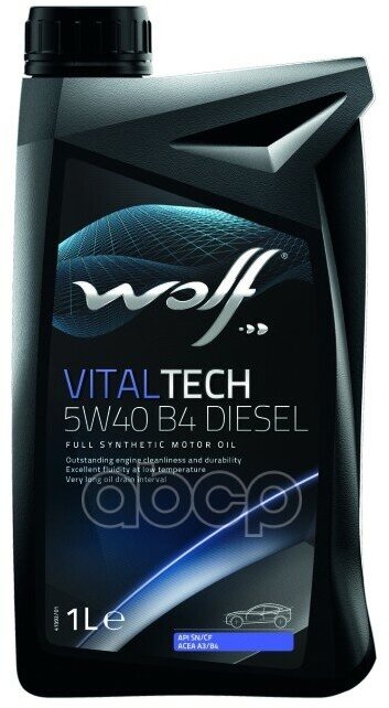 Wolf Масло Моторное Vitaltech 5W40 B4 Diesel 1L