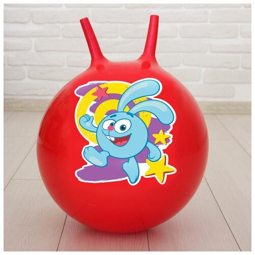 фото Мяч прыгун смешарики "крош" с рожками d=45 см, 350 гр, цвет микс смешарики 2624370 .