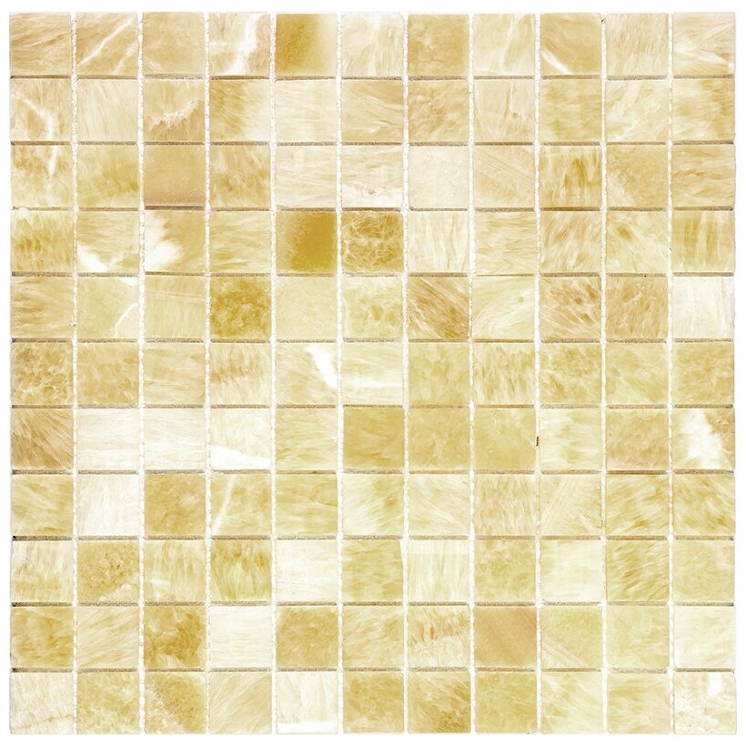 Мозаика из Natural Mosaic 4M073-26P-(Onyx-Yellow) 4 мм оникса желтый светлый квадрат глянцевый - фотография № 1