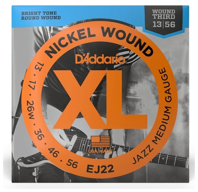 Набор струн D'Addario XL Nickel Wound EJ22, 1 уп.